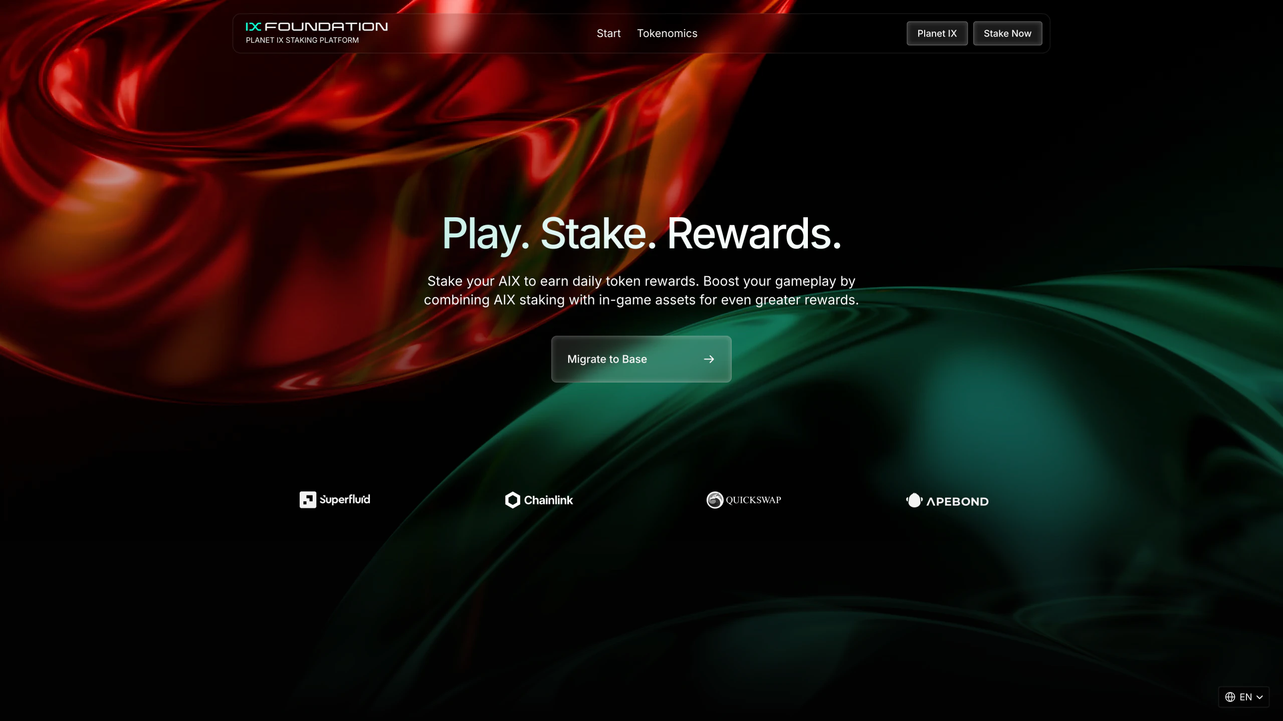 IX Foundation — the Planet IX staking platform site.